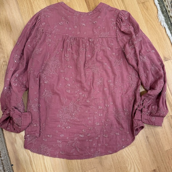 Anthropologie Pilcro Jolie Pintucked Blouse Pink/Rose ~ Size M - Picture 12 of 14